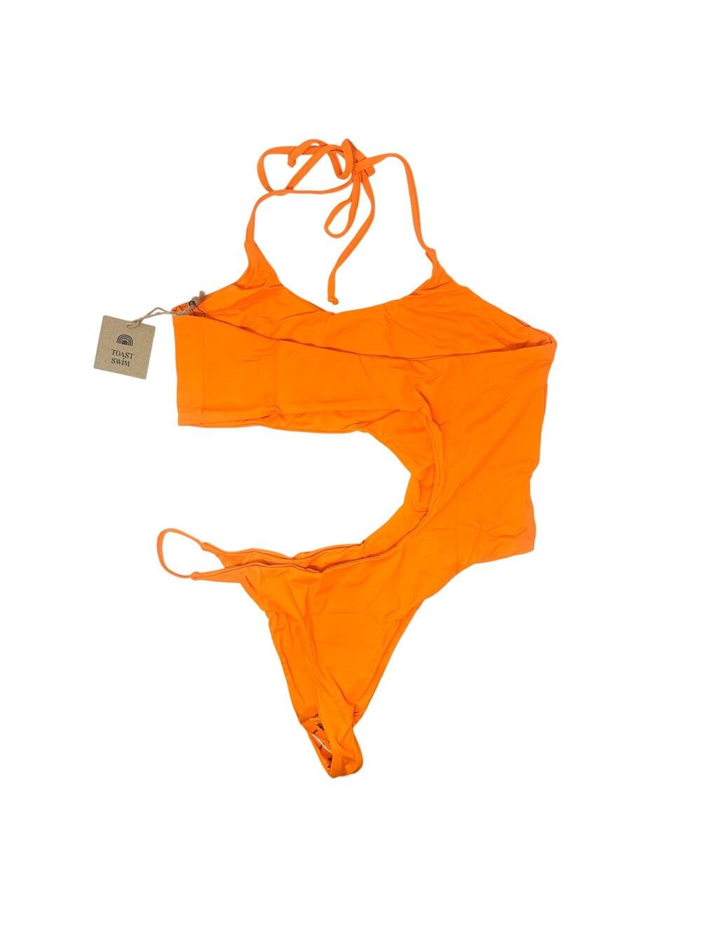 Free People x Toast NEW Signature Cut Out Neon One Piece Swimsuit Tiger size XL